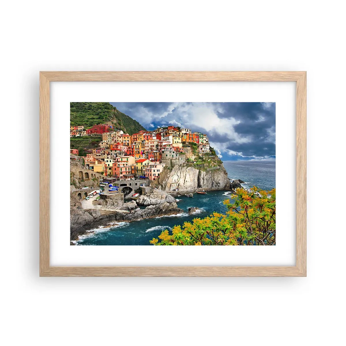 Poster în ramă de stejar deschis - Îmbrățișați de stânci - 40x30 cm