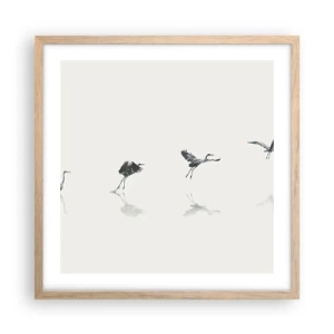 Poster în ramă de stejar deschis - Patru pași simpli - 50x50 cm