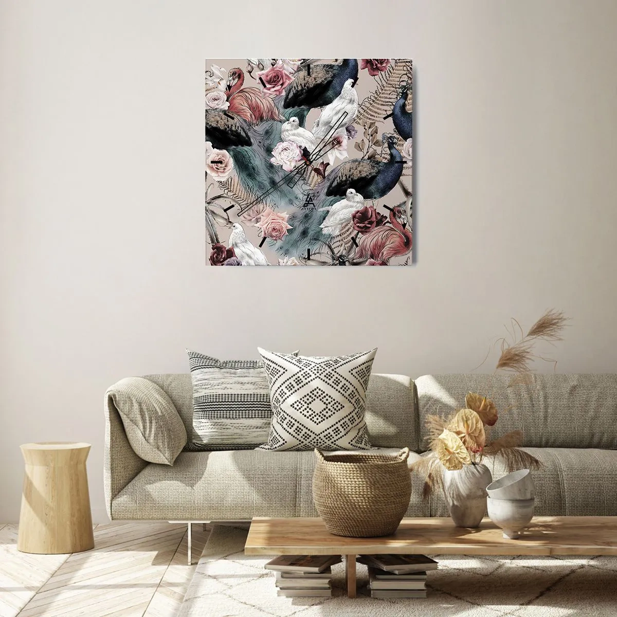 Ceas de perete - Ceas pe sticlă - În grădina palatului - 30x30 cm