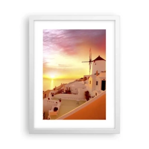 Poster în ramă albă - Dizolvându-se în alb și auriu - 30x40 cm