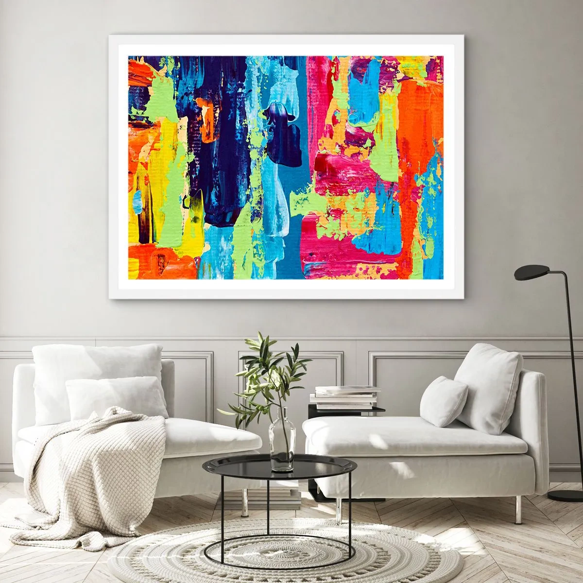 Poster în ramă albă - Viața este frumoasă! - 50x40 cm