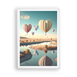 Poster în ramă albă - Iubirea ne înalță - 70x100 cm