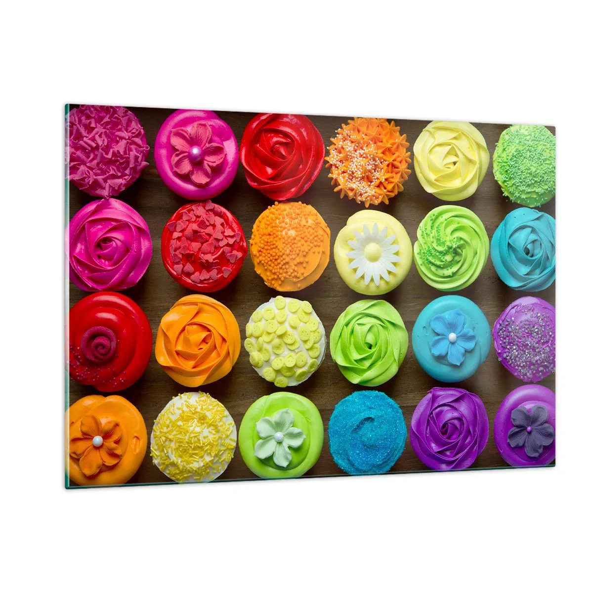 Tablou pe sticlă - Fiecare diferită - toate delicioase - 120x80 cm