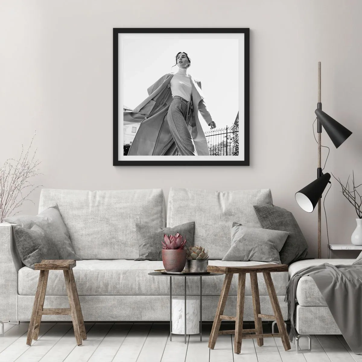 Poster în ramă neagră - Vii cu mine? - 50x50 cm