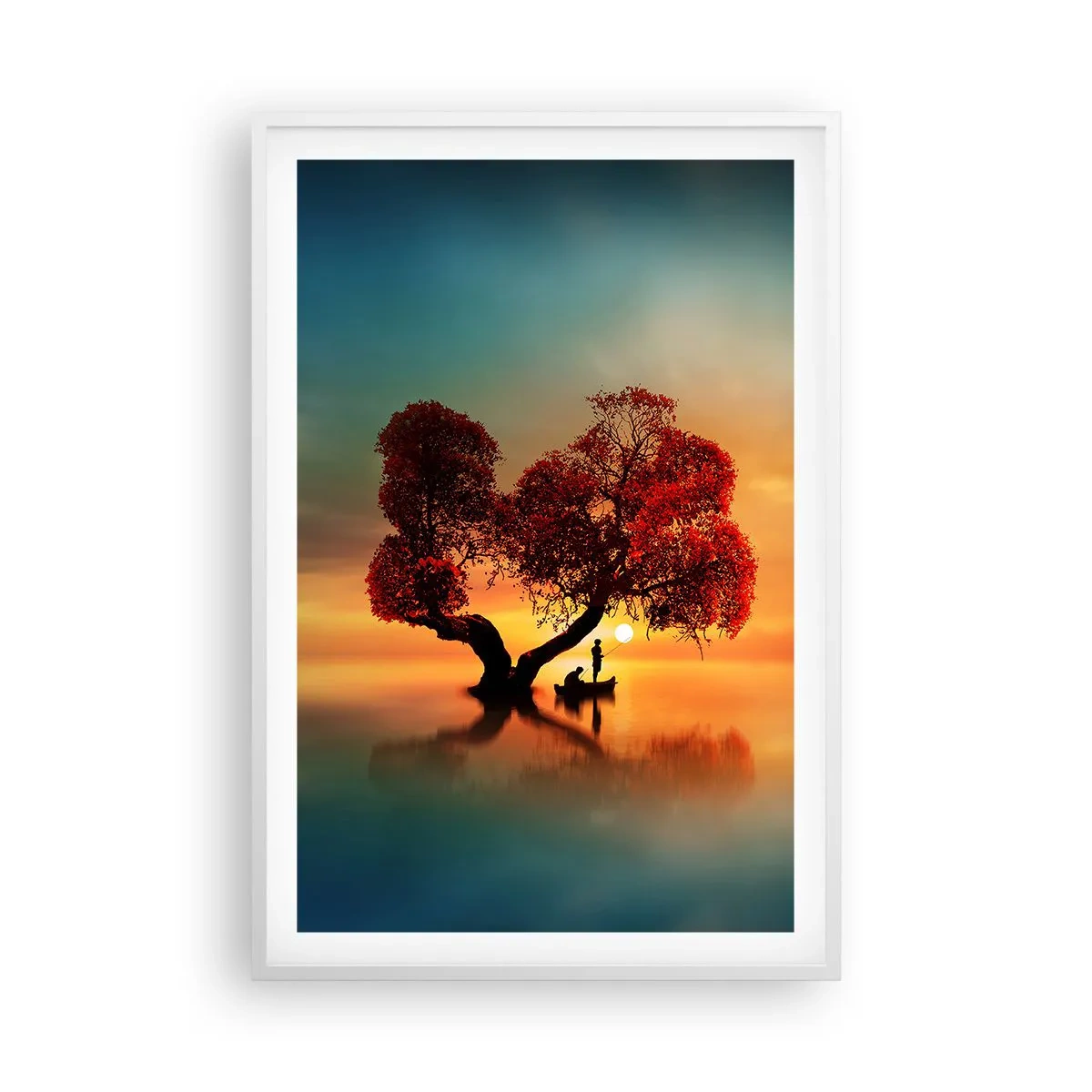 Poster în ramă albă - Lume îndepărtată și tăcută - 61x91 cm