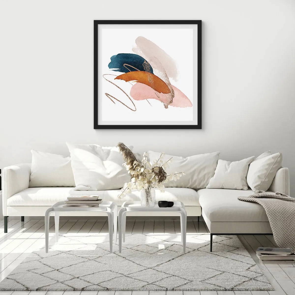 Poster în ramă neagră - Compoziție înaripată - 30x30 cm