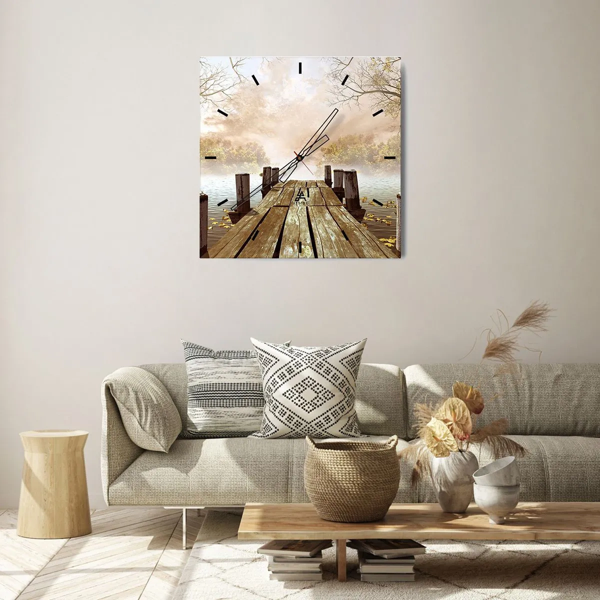 Ceas de perete - Ceas pe sticlă - Tristețea blândă a toamnei - 30x30 cm