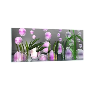 Tablou pe sticlă - O compoziție reflexivă de luminozitate și viață - 100x40 cm