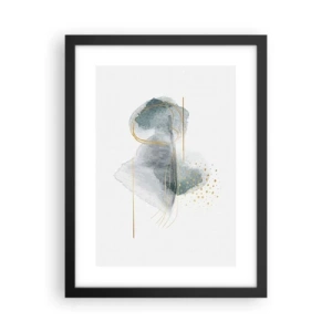 Poster în ramă neagră - Despre relația dintre gri și auriu - 30x40 cm