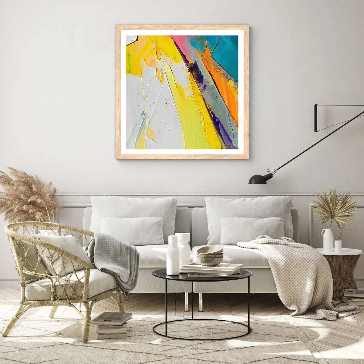 Poster în ramă de stejar deschis - Anatomia luminii - 60x60 cm