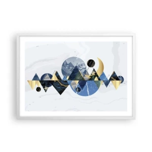 Poster în ramă albă - Peisaj geometric - 70x50 cm