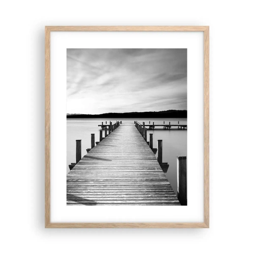 Poster în ramă de stejar deschis - La adăpostul apei - pace - 40x50 cm