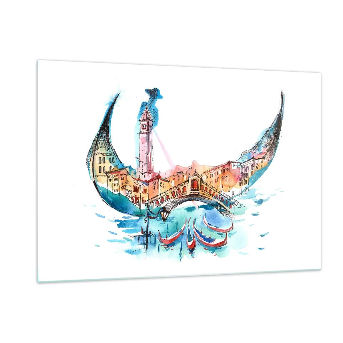 Tablou pe sticlă - Croazieră prin oraș - 120x80 cm
