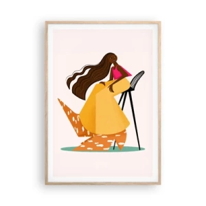 Poster în ramă de stejar deschis - Moda este distractivă - 70x100 cm