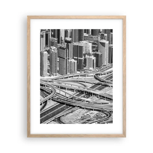Poster în ramă de stejar deschis - Dubai - orașul imposibil - 40x50 cm