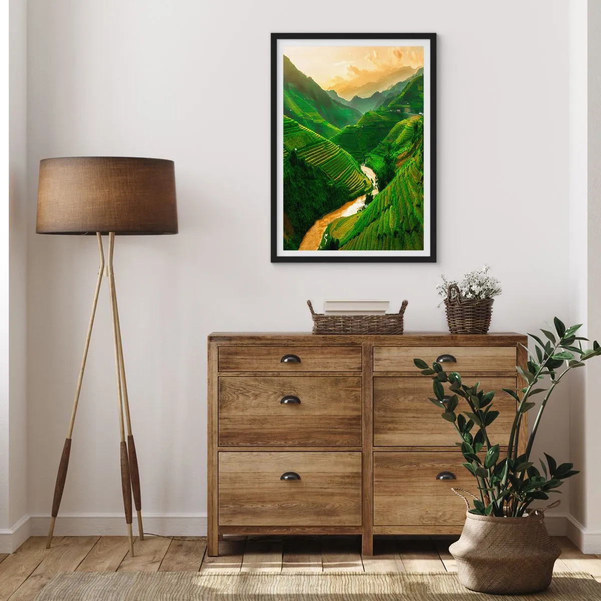 Poster în ramă neagră - Valea vietnameză - 61x91 cm