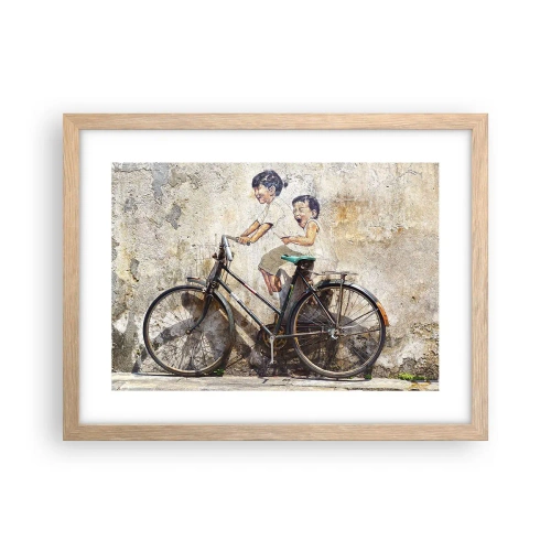 Poster în ramă de stejar deschis - Adevărat sau fals? - 40x30 cm