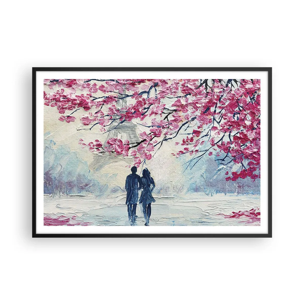 Poster în ramă neagră - Plimbare romantică - 100x70 cm
