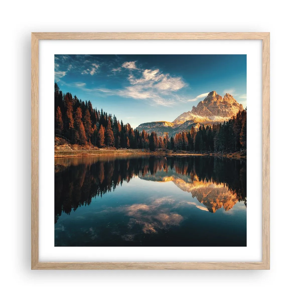 Poster în ramă de stejar deschis - Peisaj dublat - 50x50 cm