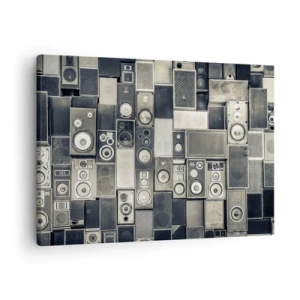 Tablou pe pânză Canvas - Colecție de boxe în stil retro - 70x50cm - Și totul este în regulă - Decorațiune modernă pentru perete pentru living și dormitor ARTTOR