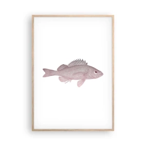 Poster în ramă de stejar deschis - Pește cu ochi mari - 70x100 cm