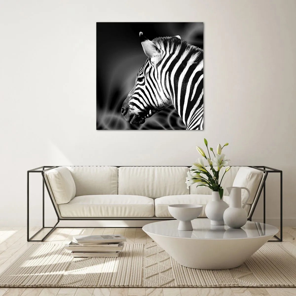 Tablou pe sticlă - Albul e alb și negrul e negru - 30x30 cm