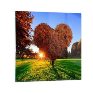 Tablou pe sticlă - Și cum să nu iubești toamna? - 60x60 cm