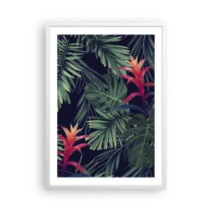 Poster în ramă albă - Flacăra verde - 50x70 cm