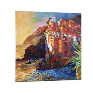 Tablou pe sticlă - Oraș italian de vis - 70x70 cm