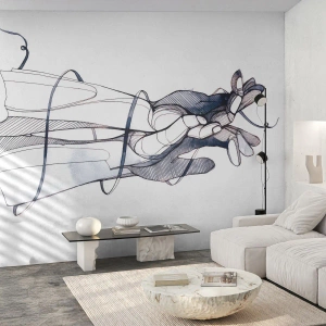 Tapet Premium Canvas - Un studiu al atingerii - Abstracția, Mâinile, Grafică - 300x210 cm