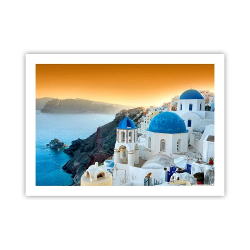 Poster - Santorini - îmbrățișat de stânci - 70x50 cm