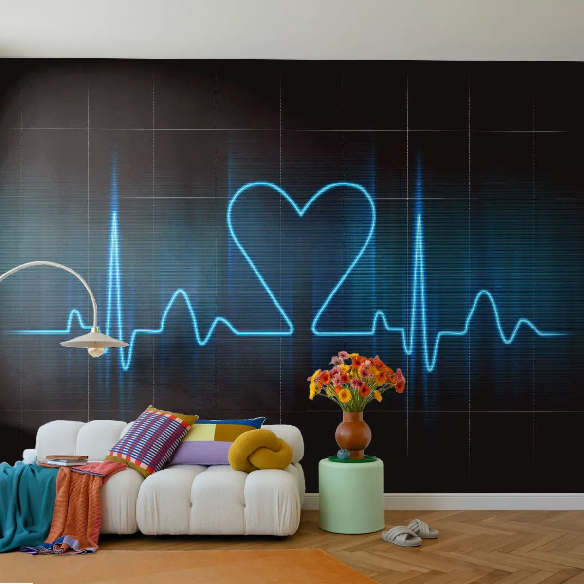Tapet Premium Canvas - În ritmul inimii - Grafică, inima, Bucată - 250x175 cm