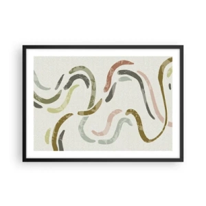 Poster în ramă neagră - Dansul vesel al abstracției - 70x50 cm