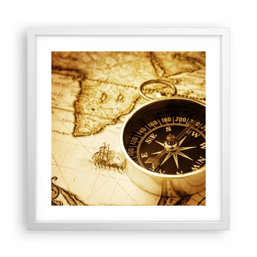 Poster în ramă albă - Est sau vest? - 40x40 cm