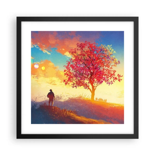 Poster în ramă neagră - Pelerin la destinație - 40x40 cm