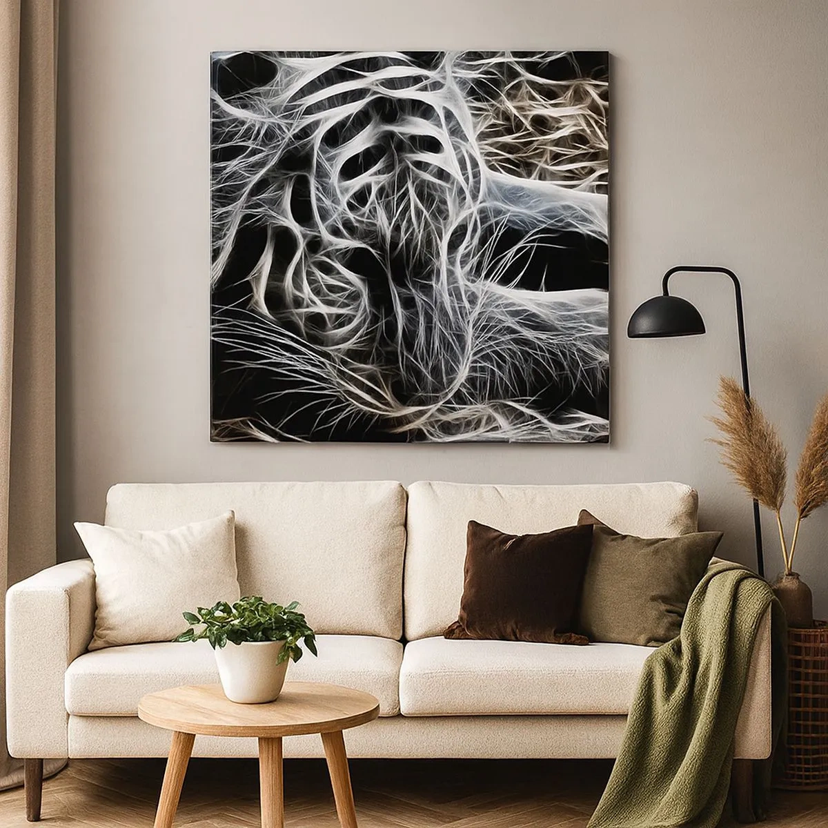 Tablou pe pânză - Un studiu al lejerității felinelor - 30x30 cm