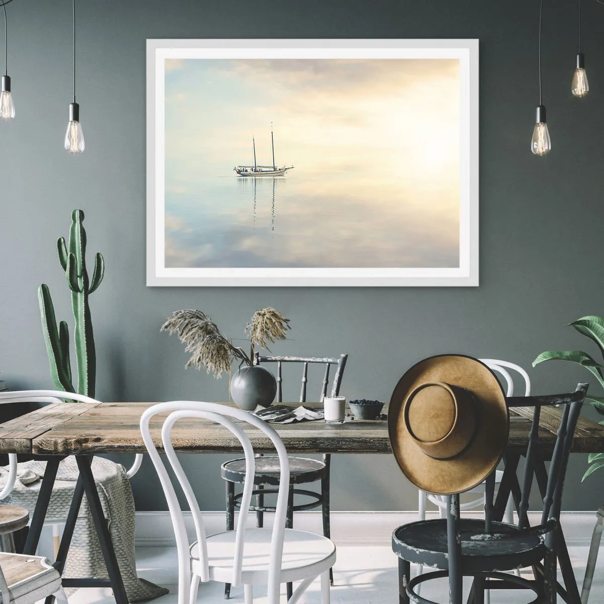 Poster în ramă albă - În tăcerea mării - 91x61 cm