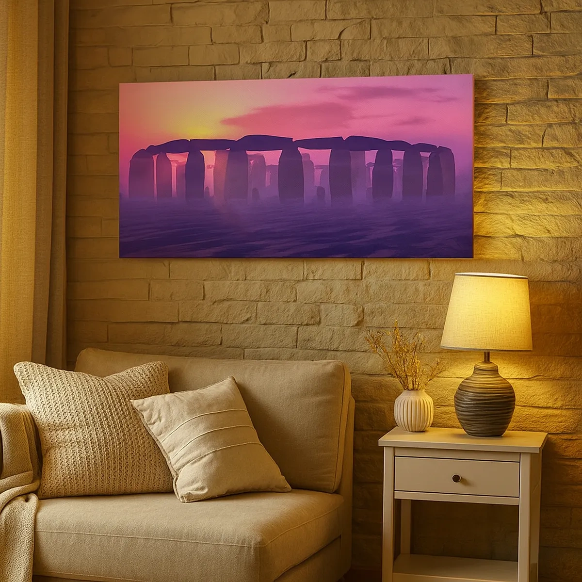 Tablou pe pânză - Mister în zori de zi în ceață - 30x30 cm