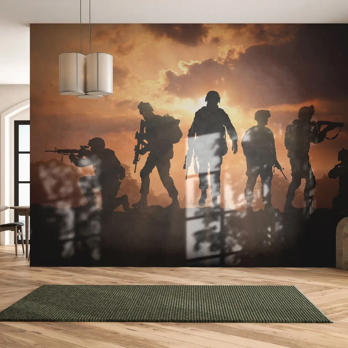 Tapet Premium Sand - Brothers in arms - Militar, Soldat, Puşcă - 400x280 cm