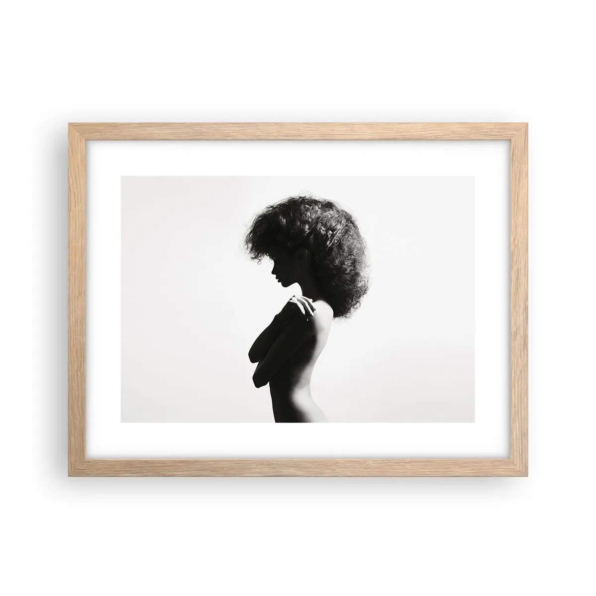 Poster în ramă de stejar deschis - Ca o floare pe o tulpină subțire - 40x30 cm