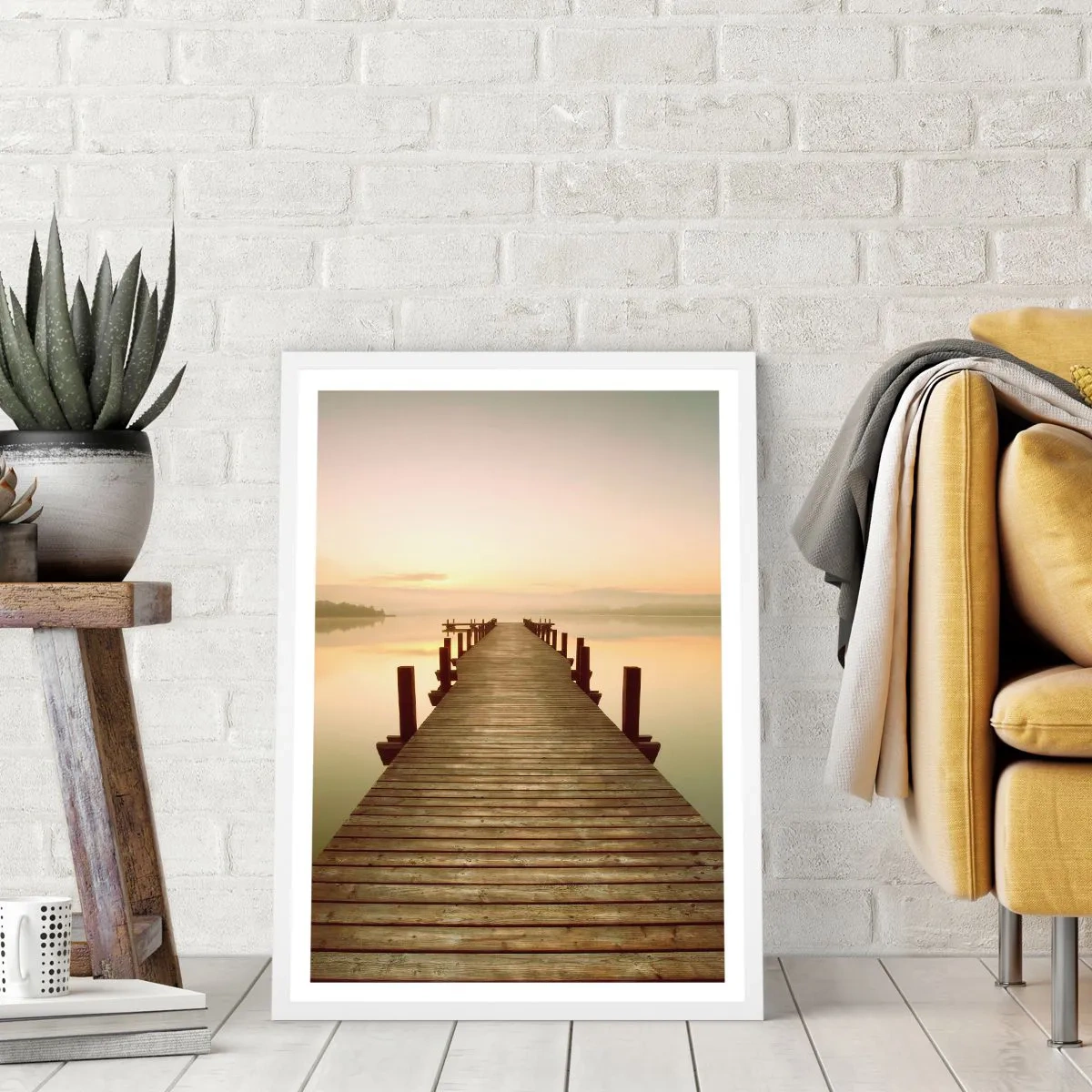 Poster în ramă albă - Înainte de răsărit, zori, lumină - 70x100 cm