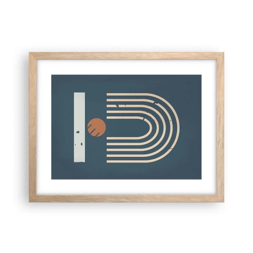 Poster în ramă de stejar deschis - Geometrie în funcție de rodie - 40x30 cm