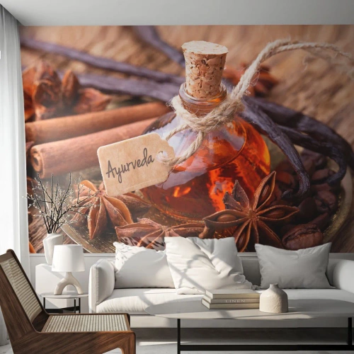 Tapet Premium Canvas - Unitatea trupului și a spiritului - Scorţişoară, Anason, Vanilie - 250x175 cm