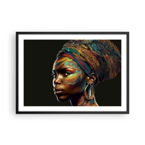 Poster în ramă neagră - Regina africană - 70x50 cm
