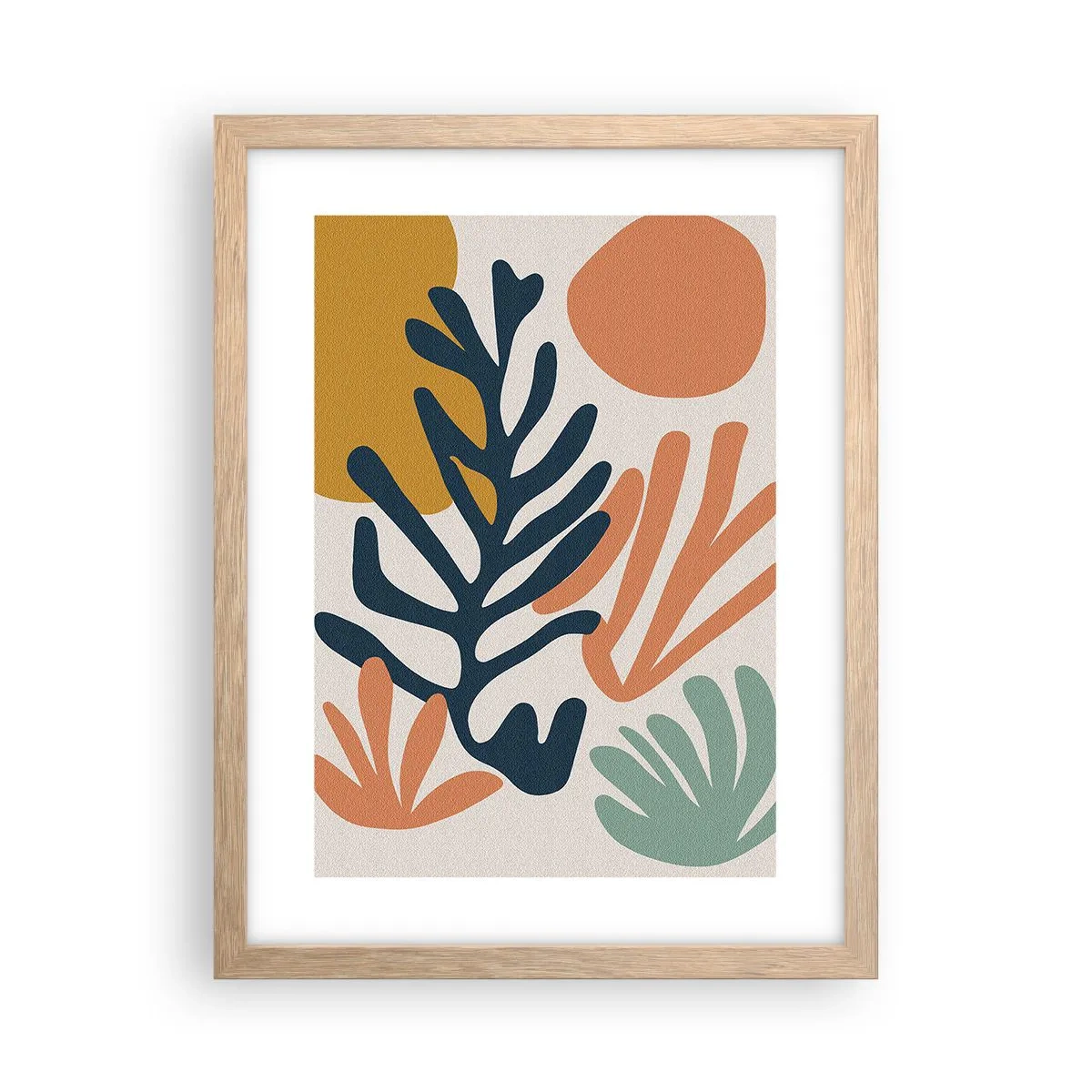 Poster în ramă de stejar deschis - Mări de corali - 30x40 cm