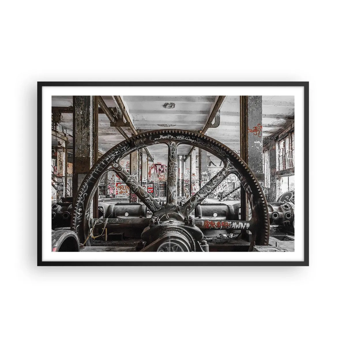 Poster în ramă neagră - Viața secretă a unei fabrici - 91x61 cm