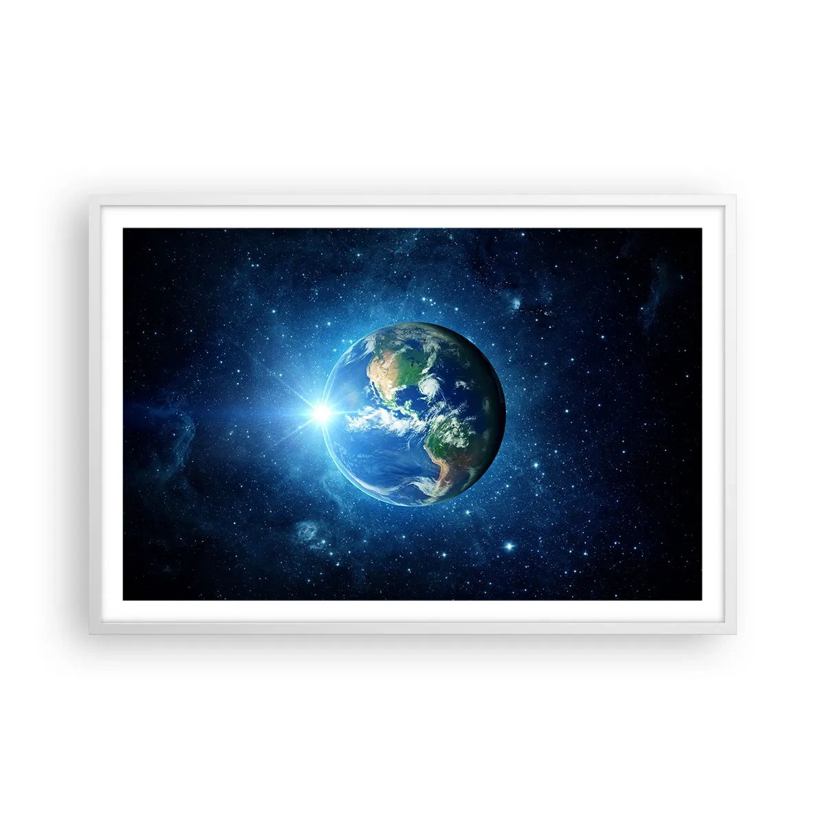 Poster în ramă albă - Suntem în ceruri - 91x61 cm