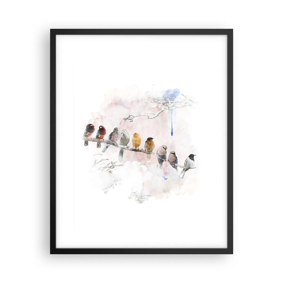 Poster în ramă neagră - Întâlnire înaripată - 40x50 cm