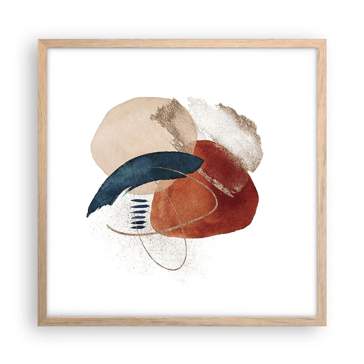 Poster în ramă de stejar deschis - Compoziție ovală - 50x50 cm