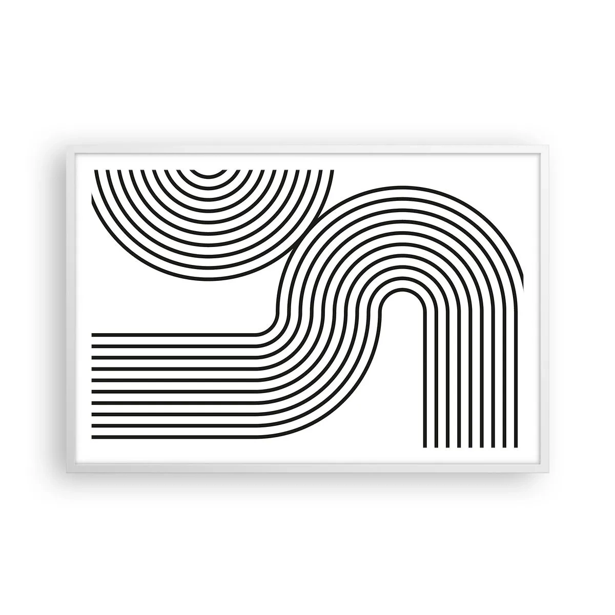 Poster în ramă albă - Pe o curbă - 91x61 cm